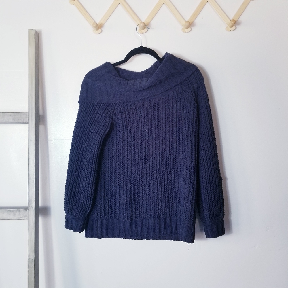 GRACE BLUISH PURPLE COWL OVERSIZED SWEATER SIZE SMALL